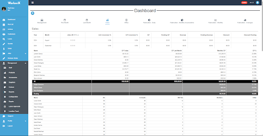 WorkerX lead management screen